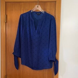 41 Hawthorn Navy Blouse with Tie Sleeves